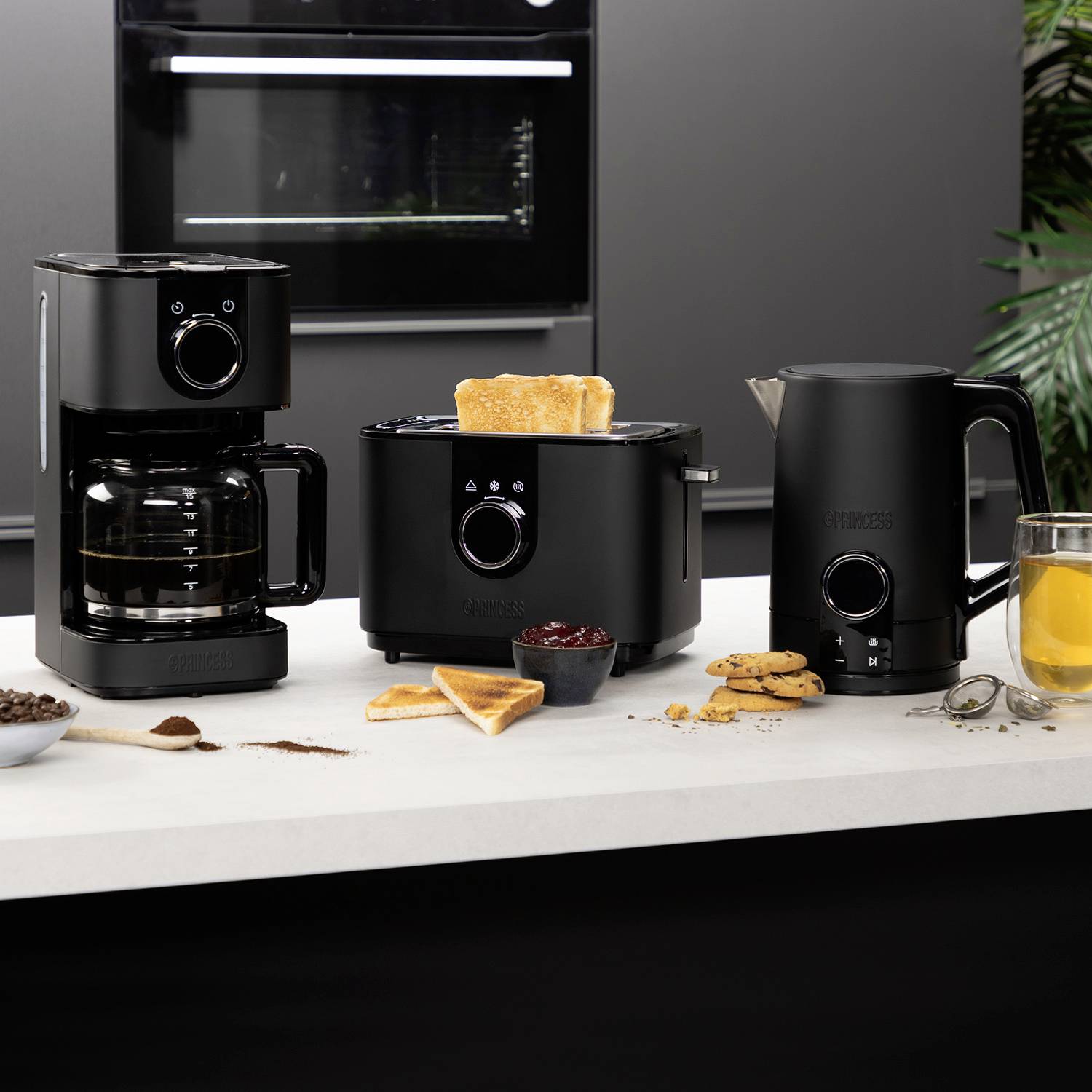 Princess 142360 Toaster mit Brötchenaufsatz Schwarz