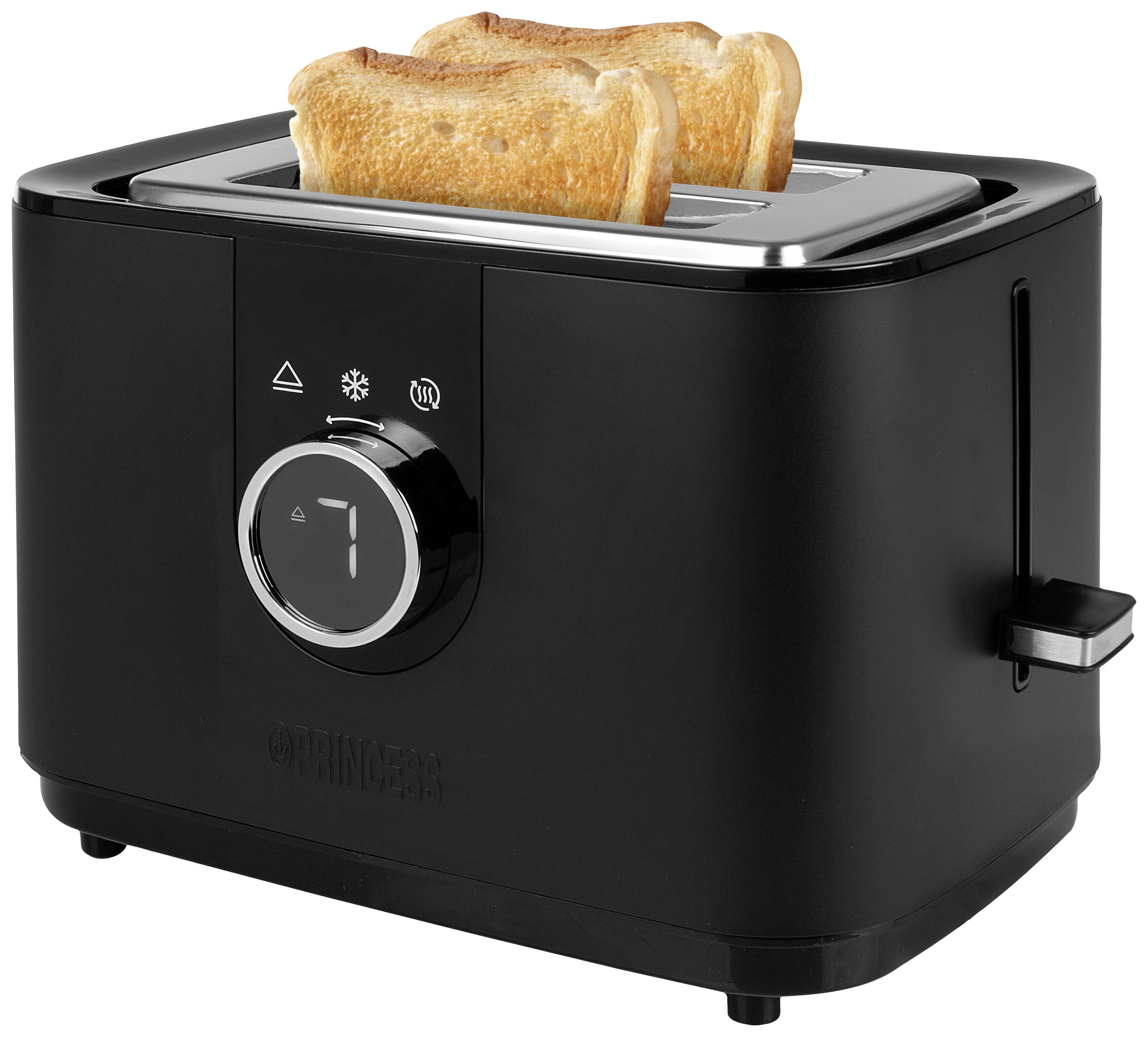 Princess 142360 Toaster mit Brötchenaufsatz Schwarz