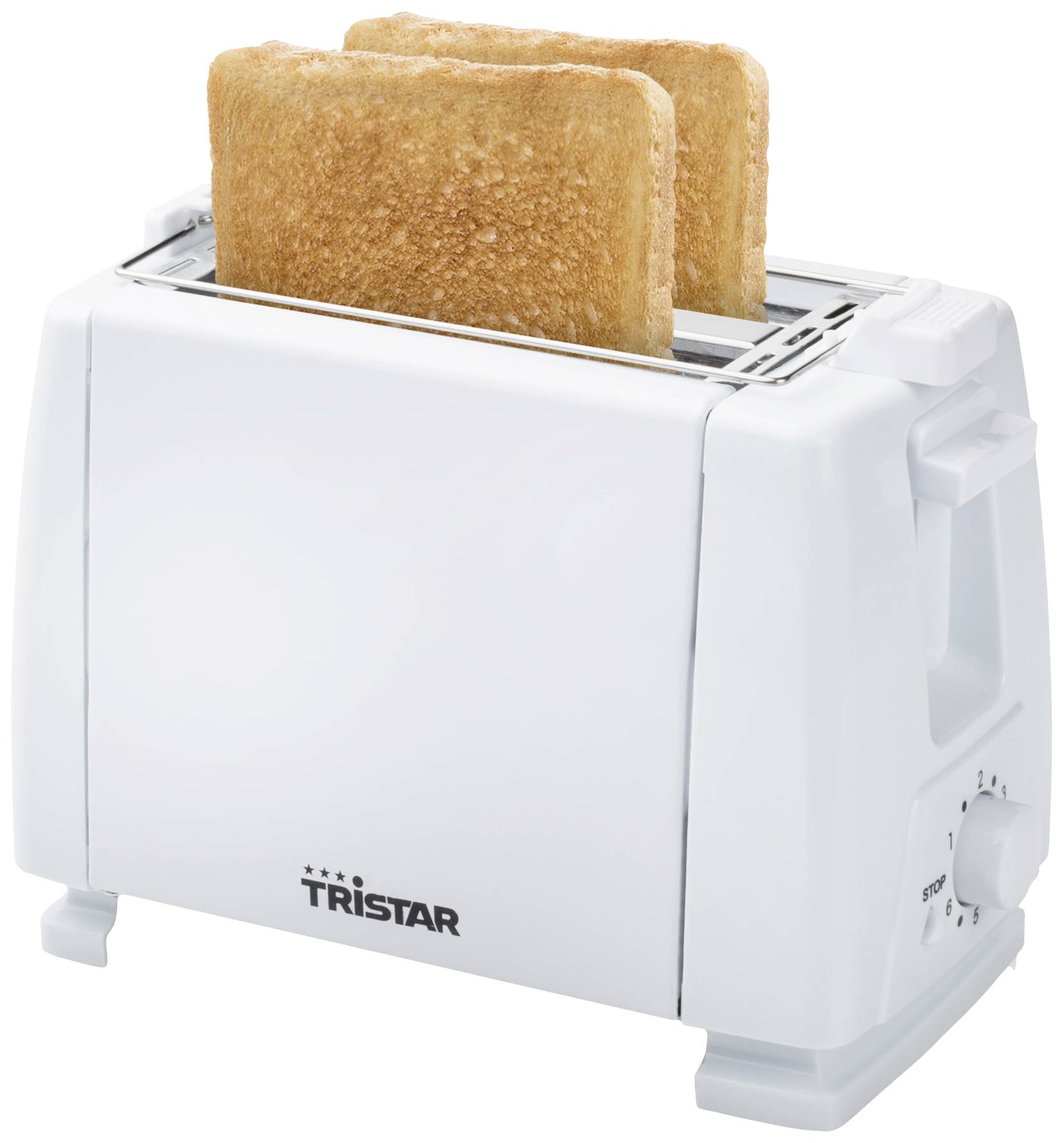 Tristar BR-1009 Toaster mit eingebautem Brötchenaufsatz Weiß