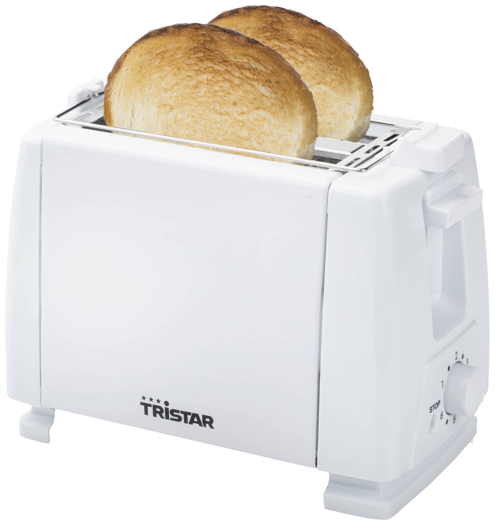 Tristar BR-1009 Toaster mit eingebautem Brötchenaufsatz Weiß