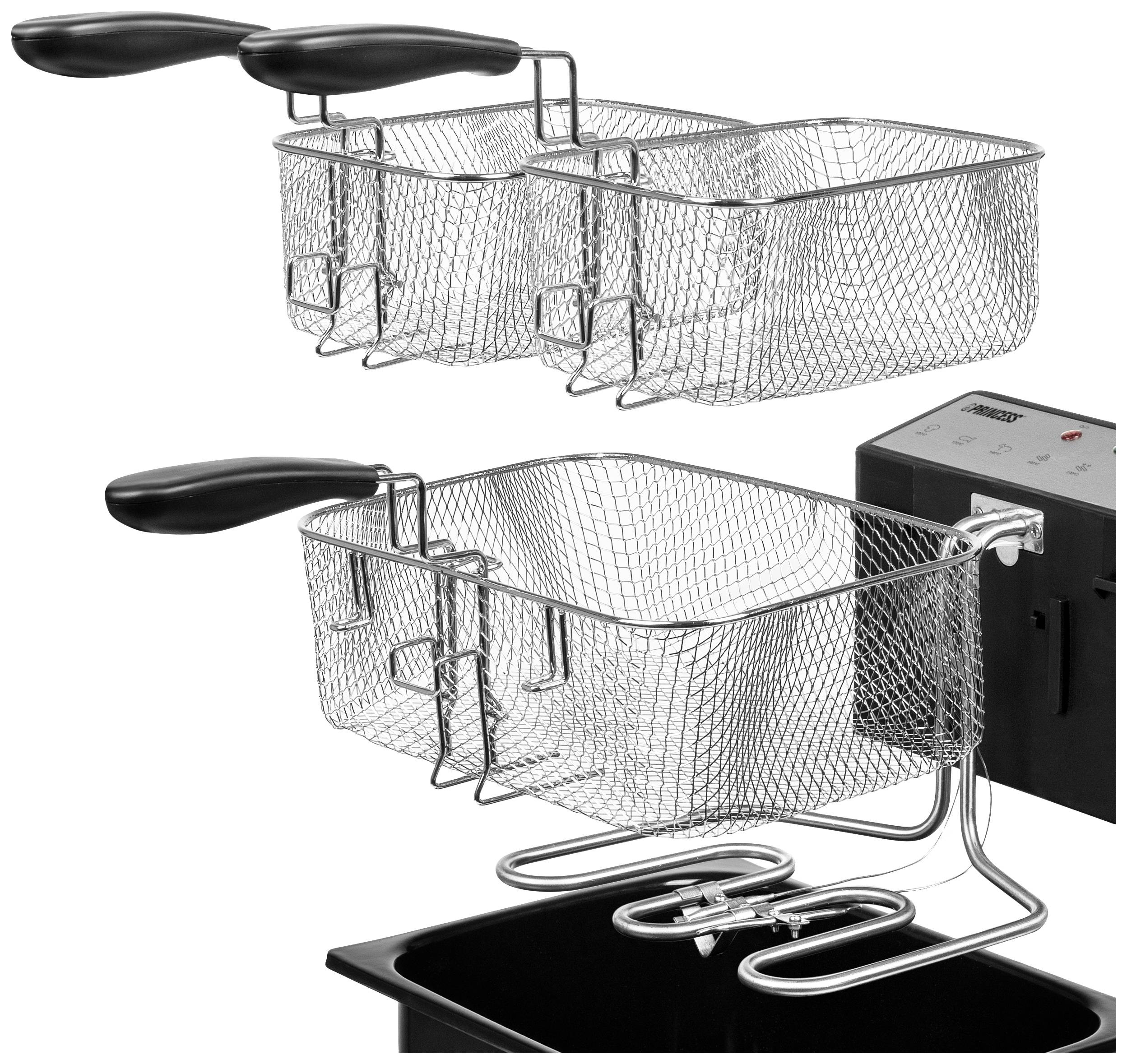 Princess 185000 Kaltzonen Fritteuse 5l 3270W Schwarz, Silber (matt)