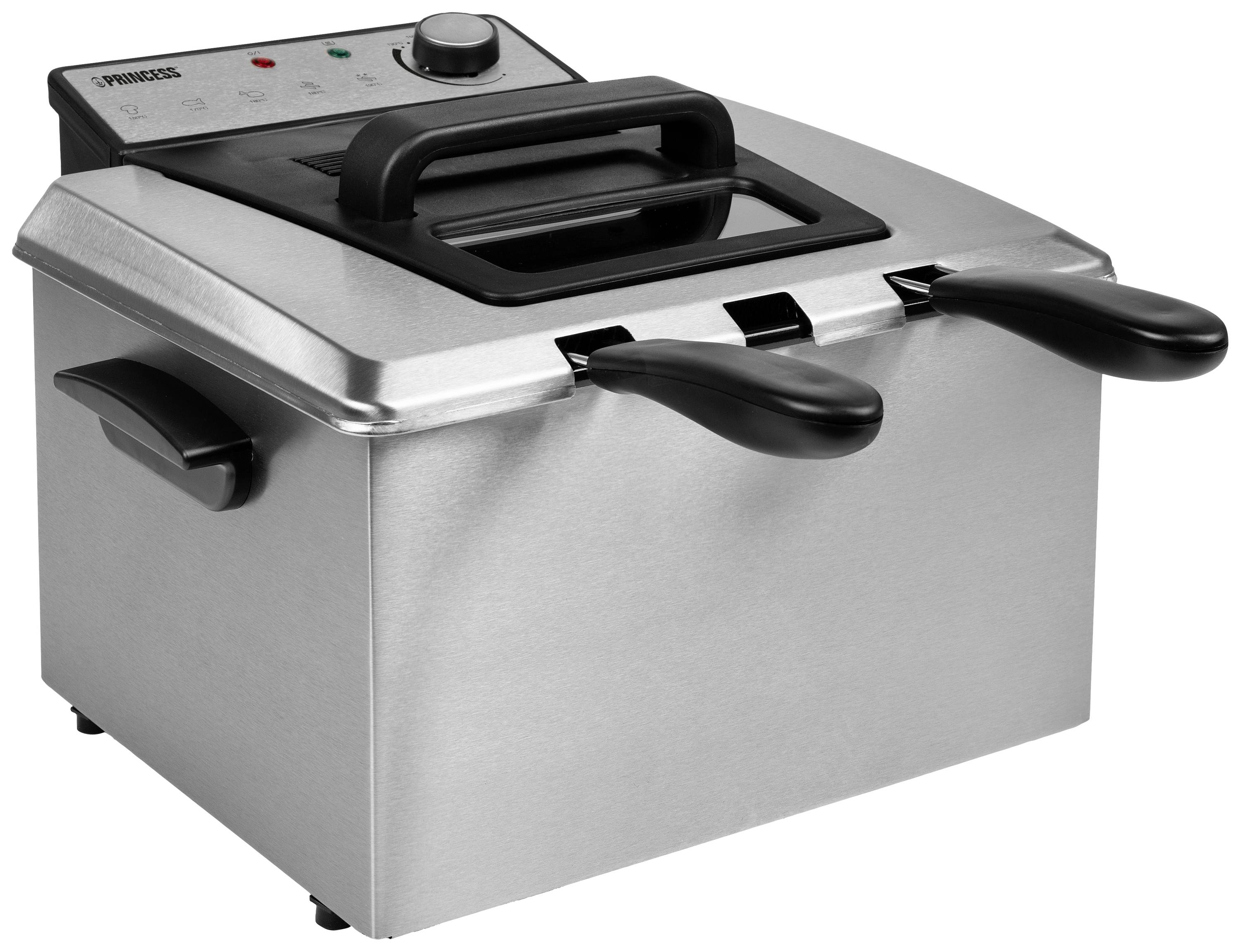 Princess 185000 Kaltzonen Fritteuse 5l 3270W Schwarz, Silber (matt)