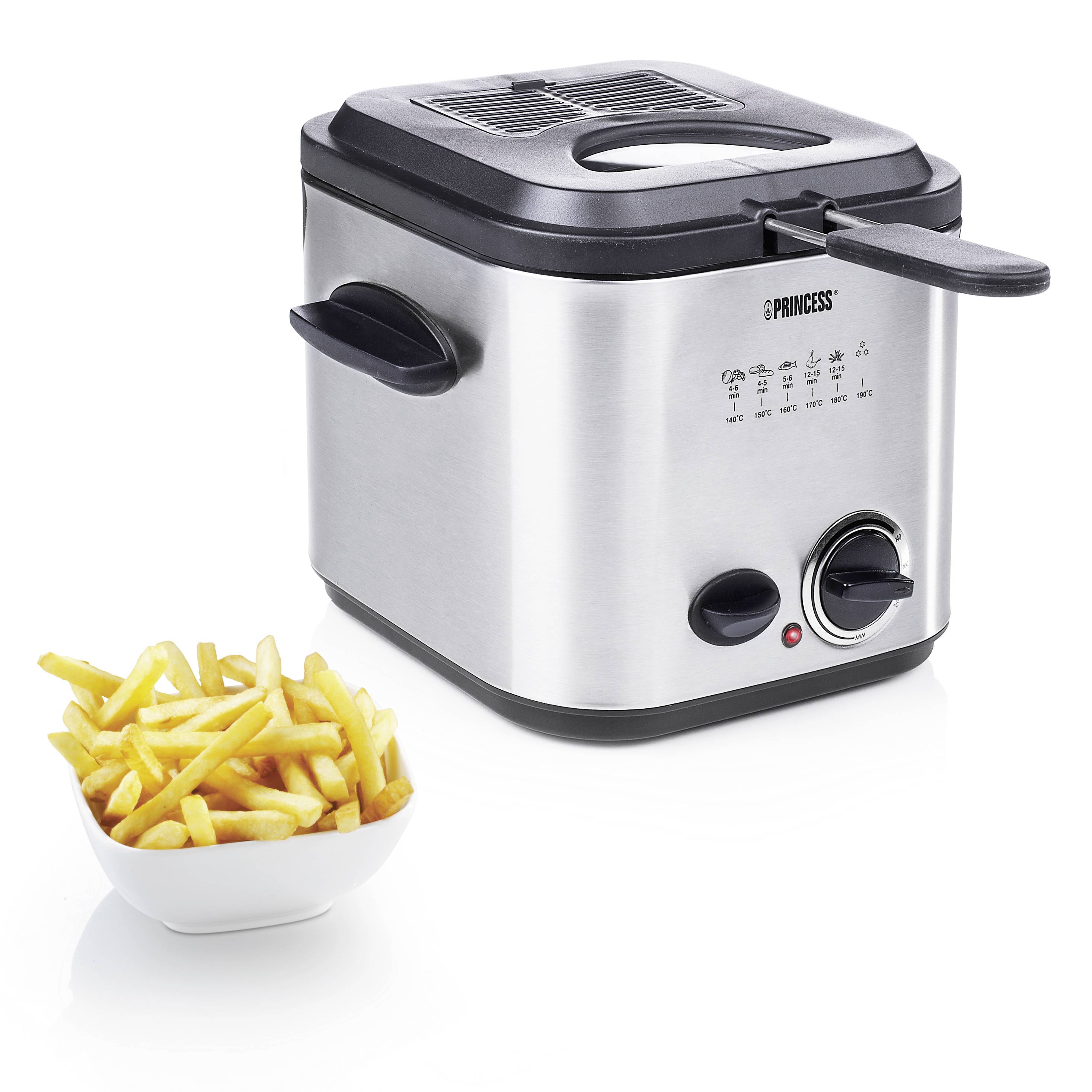 Princess 182611 Fritteuse 1.2l 840W 6 Fonduegabeln Edelstahl (gebürstet)