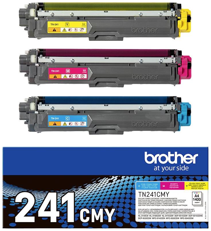 Brother Toner TN-241CMY Original 3er-Pack Cyan, Magenta, Gelb 1400 Seiten TN241CMY