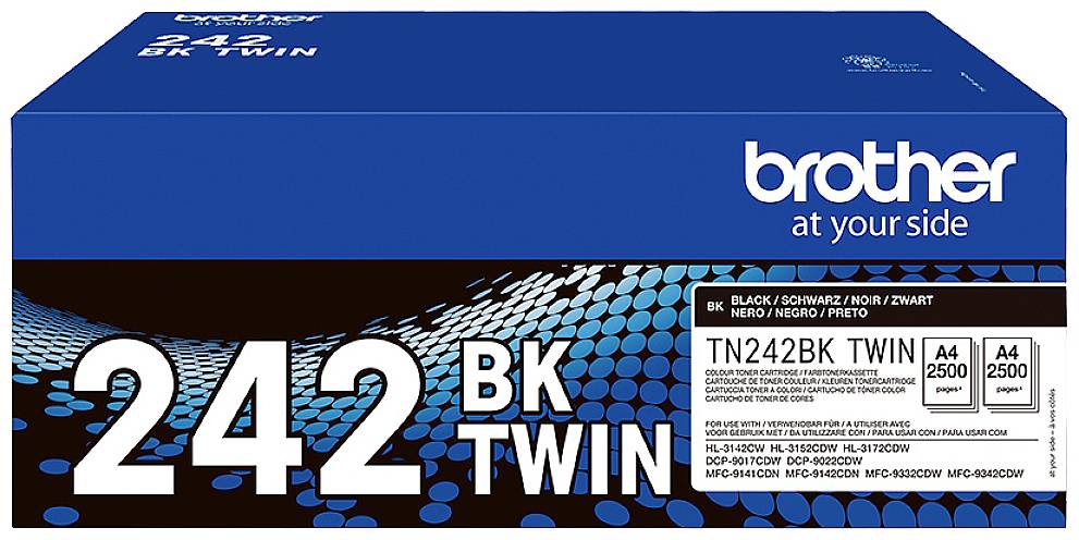 Brother Toner TN-242BKTWIN Original 2er-Pack Schwarz 2500 Seiten TN242BKTWIN