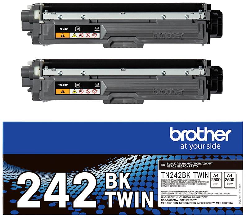 Brother Toner TN-242BKTWIN Original 2er-Pack Schwarz 2500 Seiten TN242BKTWIN