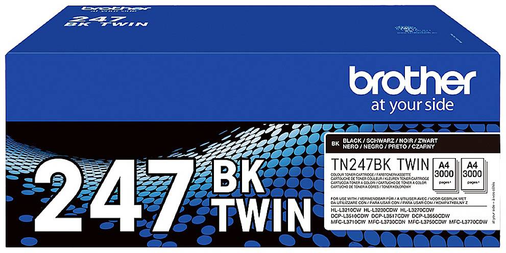 Brother Toner TN-247BKTWIN Original 2er-Pack Schwarz 3000 Seiten TN247BKTWIN