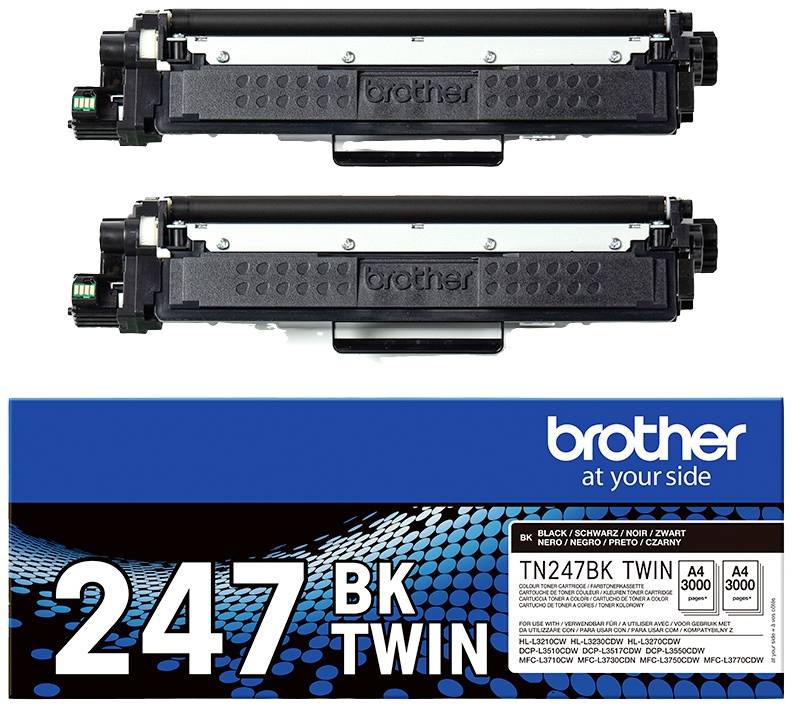 Brother Toner TN-247BKTWIN Original 2er-Pack Schwarz 3000 Seiten TN247BKTWIN