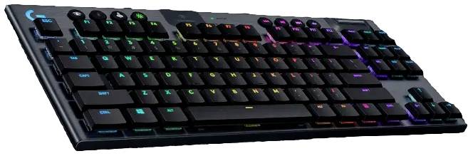 Logitech G915 TKL Tenkeyless LIGHTSPEED Kabellos, Bluetooth® Gaming-Tastatur Deutsch, QWERTZ Schwarz Beleuchtet, Wiederaufladbar