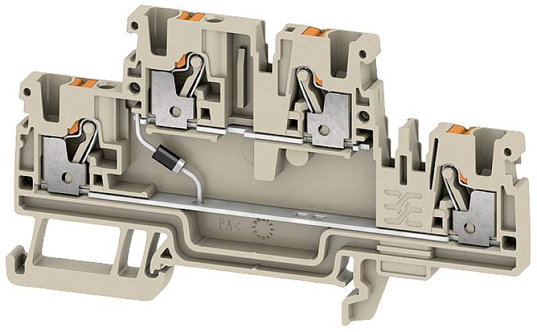 Weidmüller 2704370000 Bauelementreihenklemme Push-In-Klemme Beige 50St.