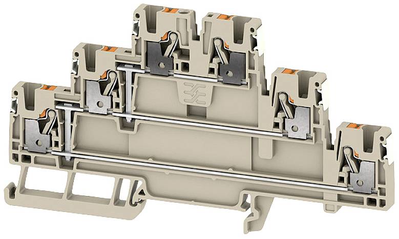 Weidmüller 2735510000 Mehrstockklemme Push-In-Klemme, Steckanschluss Dunkelbeige 25St.