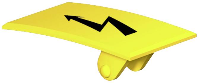 Gelbes Warnschild mit einem schwarzen Blitzsymbol, das auf elektrische Gefahr hinweist.