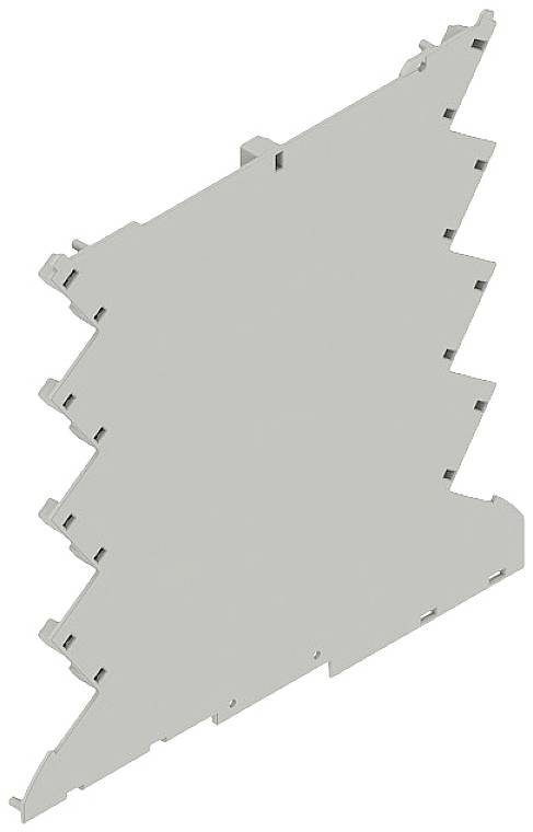 Graues, gezahntes Metallteil, das für Konstruktionen oder industrielle Anwendungen verwendet wird.