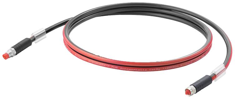 Rotes und schwarzes Glasfaser-Patchkabel mit Anschlüssen an beiden Enden. Geeignet für Hochgeschwindigkeits-Datenübertragungen.