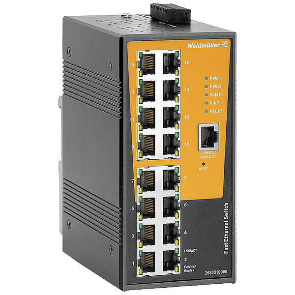 Weidmüller IE-SW-AL16M-16TX Industrial Ethernet Switch 10 / 100 MBit/s