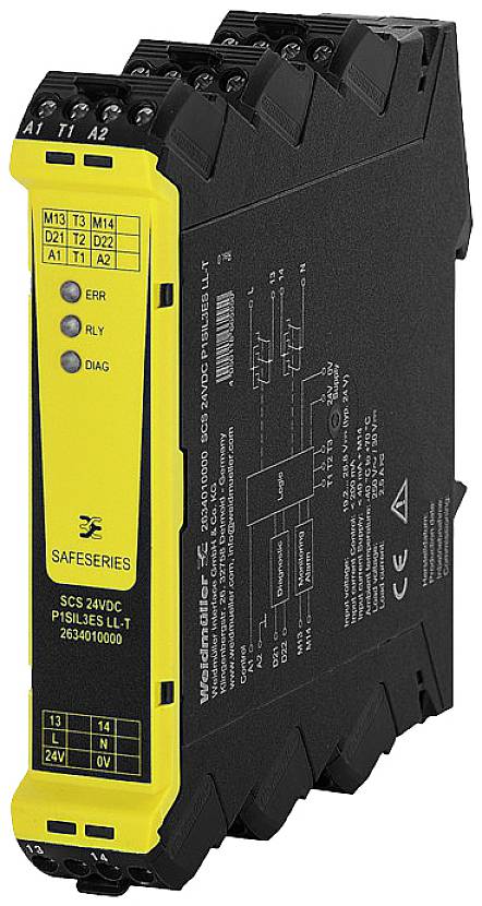 Weidmüller Sicherheitsrelais SCS 24VDC P1SIL3ES LL-T 1 Öffner (B x H x T) 22.5 x 113.6 x 119.2mm 1St.