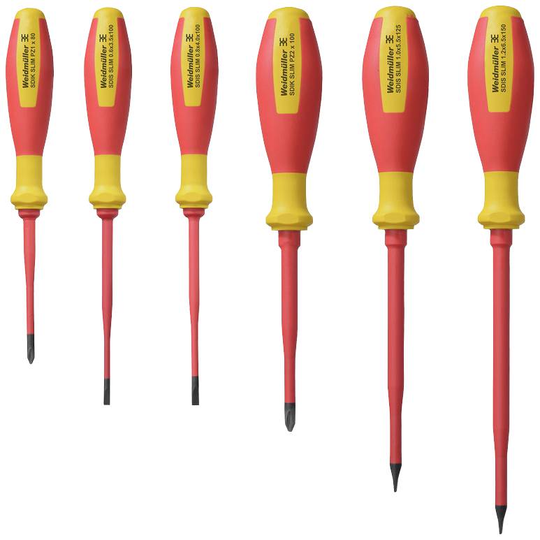 Weidmüller SDI SET SLIM S3.5-6.5/PZ1/2 VDE Schraubendreher-Set Schlitz, Kreuzschlitz Pozidriv