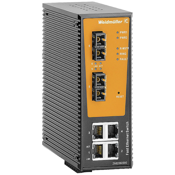 Weidmüller IE-SW-AL06LM-4TX-2SC Industrial Ethernet Switch 100 MBit/s