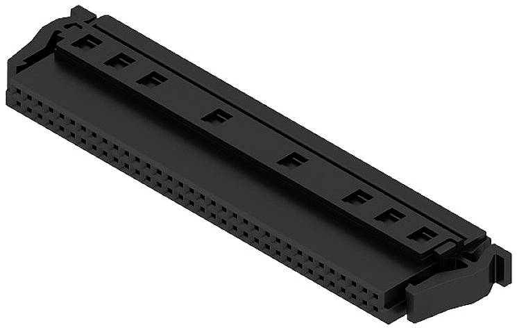 Ein schwarzer 50-poliger SCSI-Buchsenstecker.