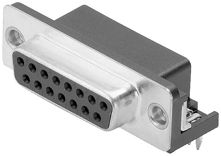 Weidmüller D-SUB F6.3 T15HU 3.2B4 TY BK 2701730000 D-SUB Buchse 90° Polzahl: 15 Löten