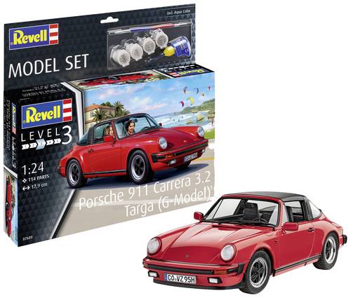 Revell 67689 Porsche 911 Carrera 3.2 Targa (G-Model) Automodell Bausatz 1:24