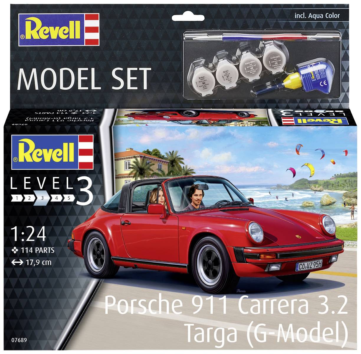 Revell 67689 Porsche 911 Carrera 3.2 Targa (G-Model) Automodell Bausatz 1:24