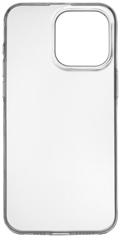 Durchsichtiges Handycase für ein Smartphone, rechteckige Form mit Aussparung für die Kamera auf der Oberseite.