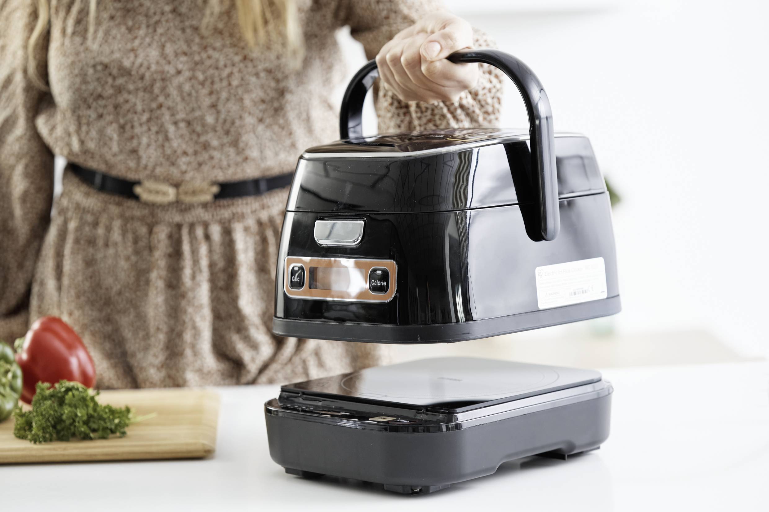 WOOZOO by Ohyama 2 in 1 Multikocher Schwarz Multifunktion, tragbar, Reiskochfunktion, mit Kochfunktion