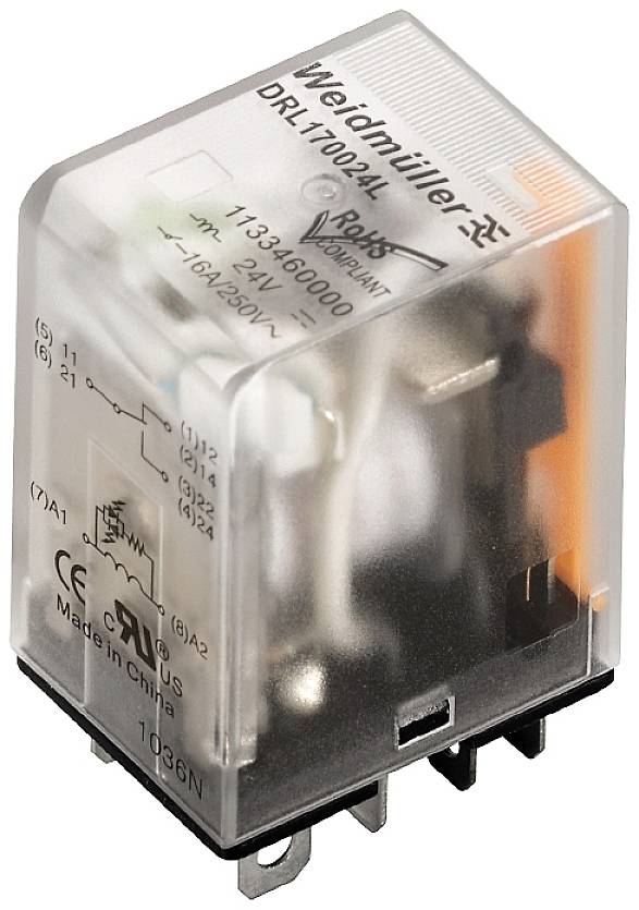 Weidmüller DRL273012L Steckrelais 12 V/DC 10A 2 Wechsler 20St.