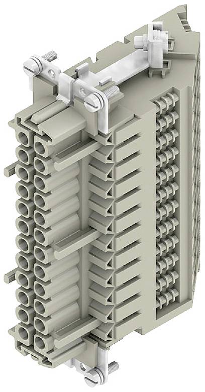Elektrischer Steckverbinder mit mehrschichtigen Anschlüssen und Metallklemme zur sicheren Verbindung elektrischer Leitungen.