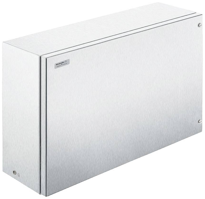 Metallkasten mit rechteckiger Form. Schlichtes Design ohne sichtbare Griffe oder Verzierungen. Geeignet für industrielle Anwendungen.