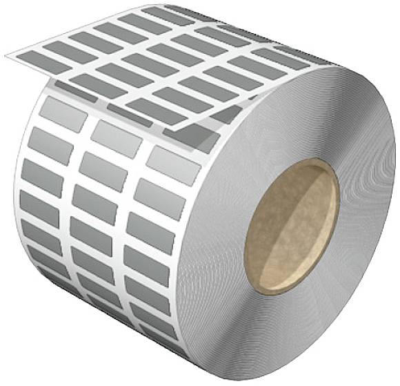 Eine Rolle mit aufgeklebten RFID-Etiketten, die für die Produktverfolgung und Bestandsverwaltung in einem Lager verwendet werden können.
