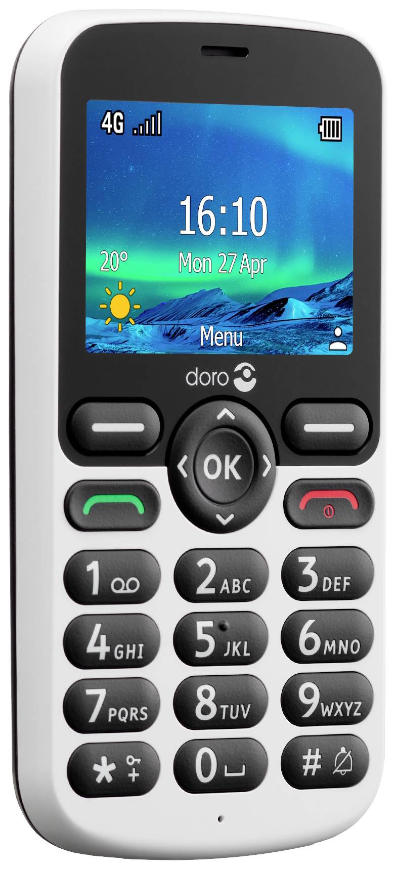 Doro 5860 Senioren-Handy mit Ladestation Schwarz/Weiß