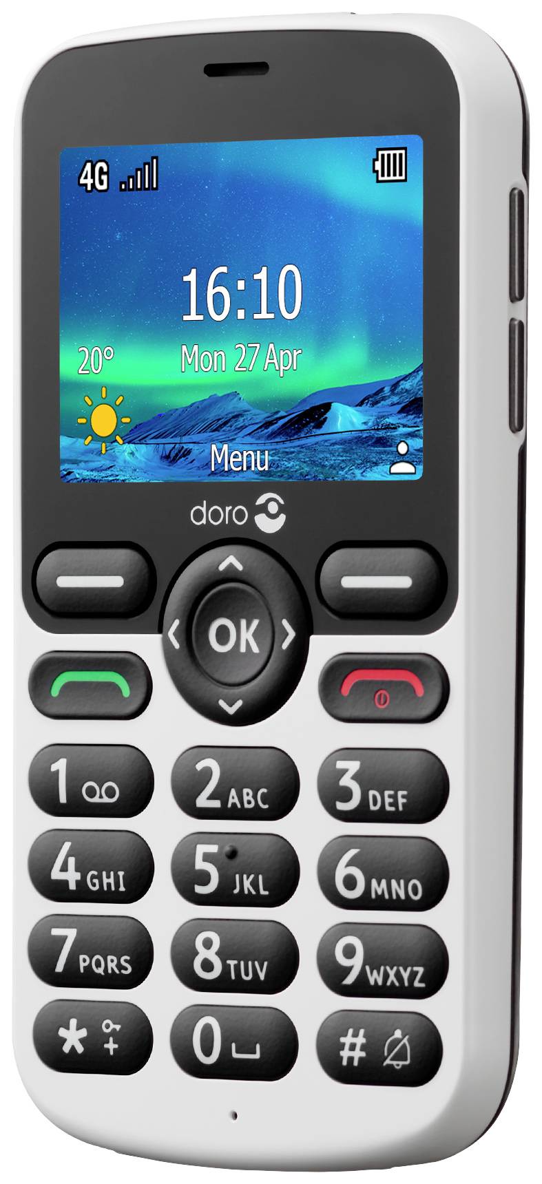 Doro 5860 Senioren-Handy mit Ladestation Schwarz/Weiß