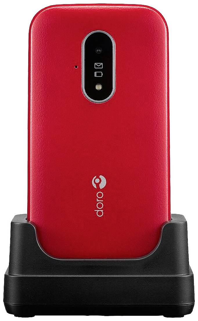doro 6820 Senioren-Klapp-Handy mit Ladestation Rot