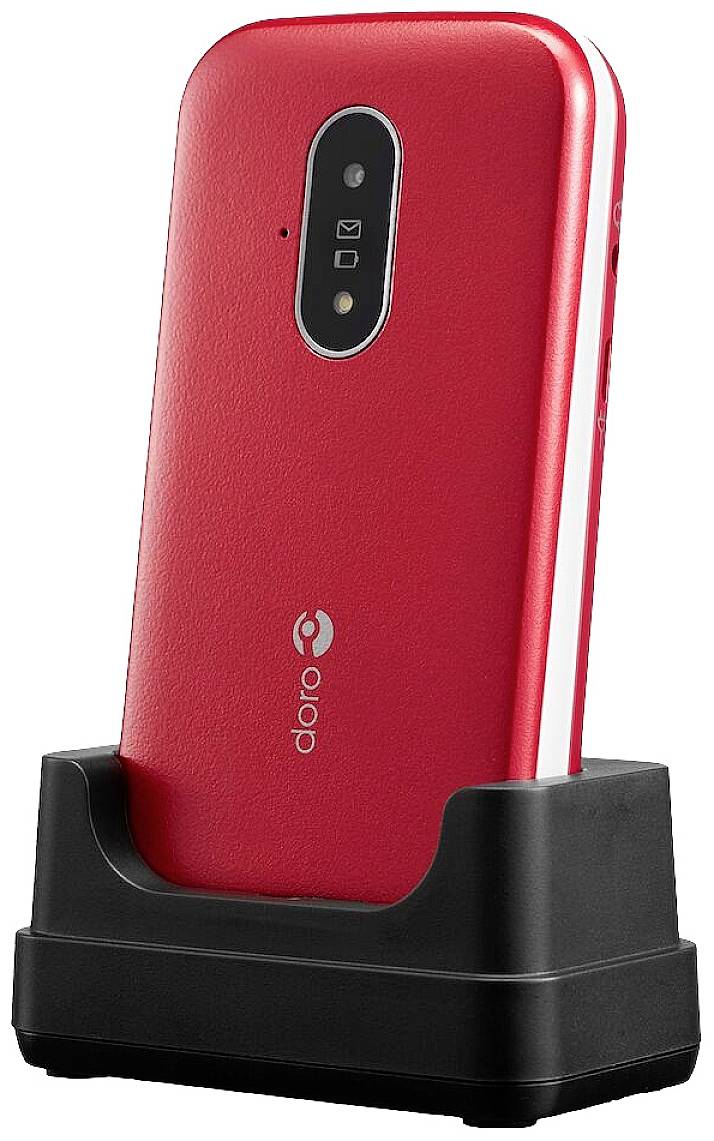 doro 6820 Senioren-Klapp-Handy mit Ladestation Rot