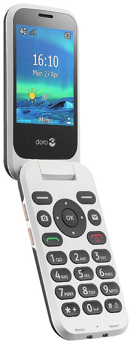 doro 6880 Senioren-Klapp-Handy mit Ladestation Schwarz