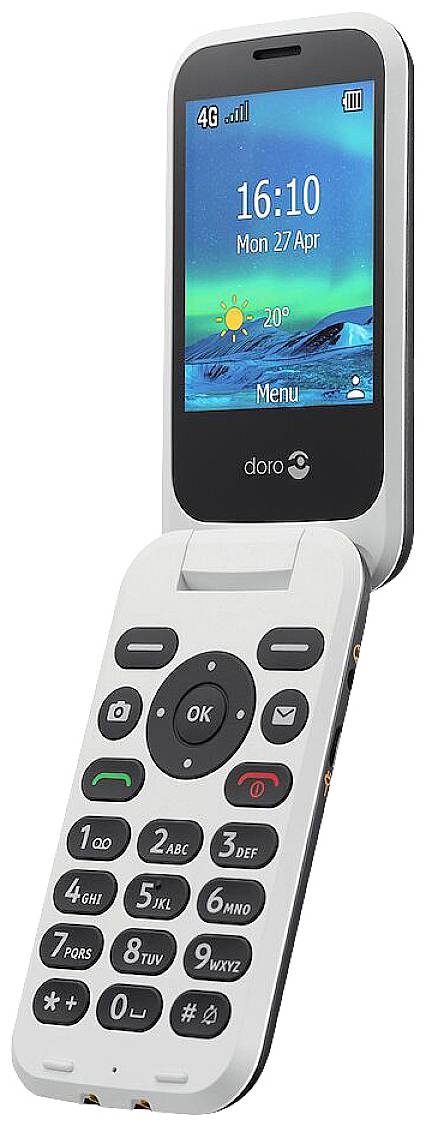 doro 6880 Senioren-Klapp-Handy mit Ladestation Schwarz