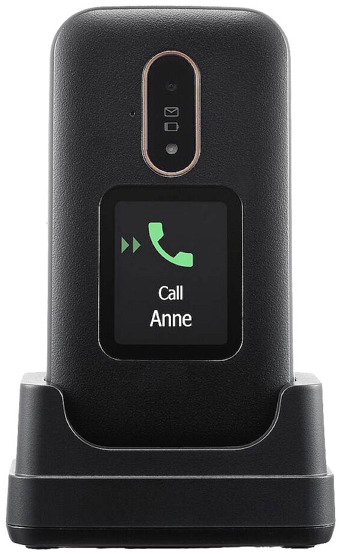 doro 6880 Senioren-Klapp-Handy mit Ladestation Schwarz