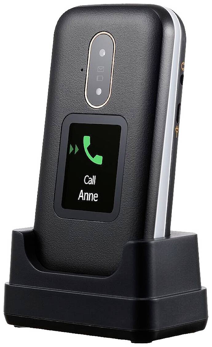 doro 6880 Senioren-Klapp-Handy mit Ladestation Schwarz