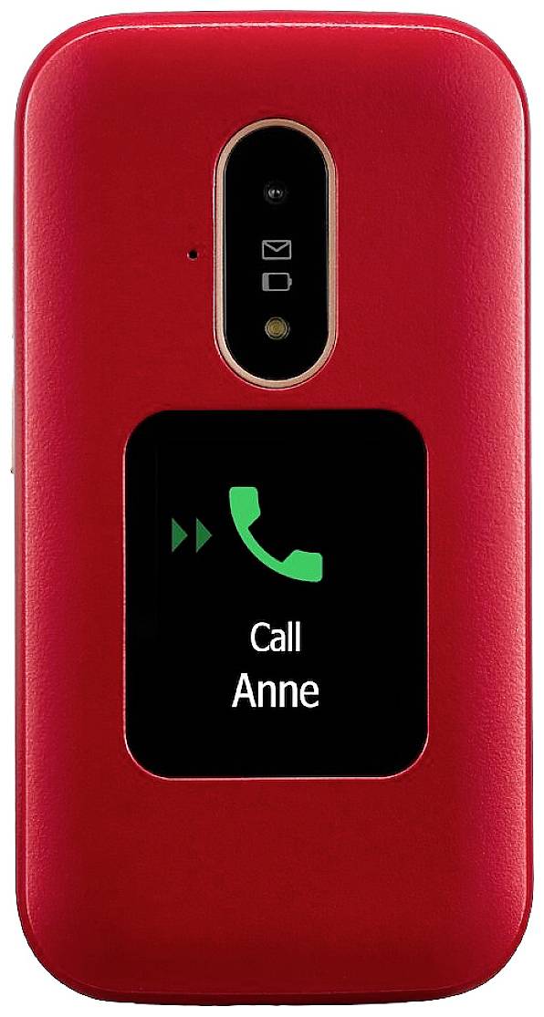 Doro 6880 Senioren-Klapp-Handy mit Ladestation Rot
