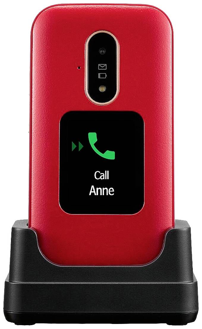 Doro 6880 Senioren-Klapp-Handy mit Ladestation Rot