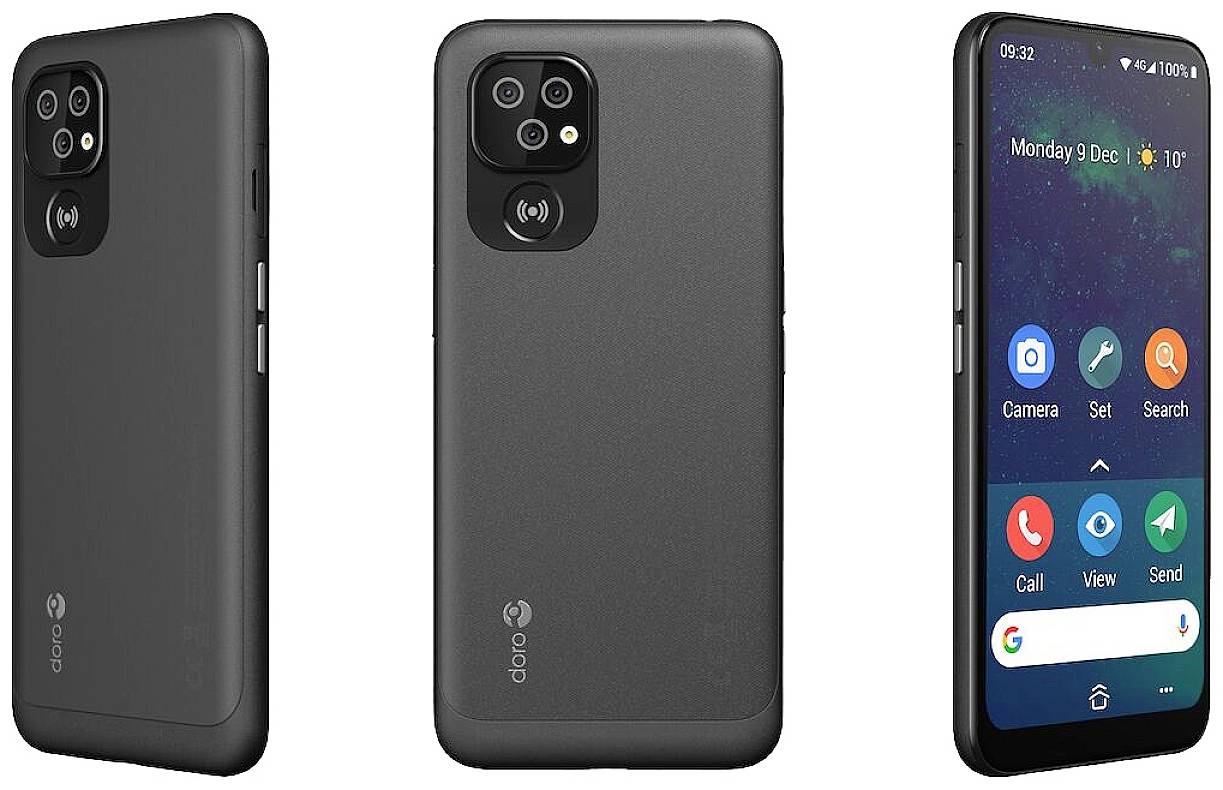 doro 8100 Plus Senioren-Smartphone IP54, mit Ladestation Schwarz