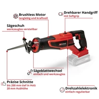 Einhell Professional TP-AP 18/28 Li BL - Solo Akku-Säbelsäge 4326310 ohne Akku, ohne Ladegerät 18 V Einhell Professional TP-AP 18/28 Li BL - Solo Akku-Säbelsäge 4326310 ohne Akku, ohne Ladegerät 18 V