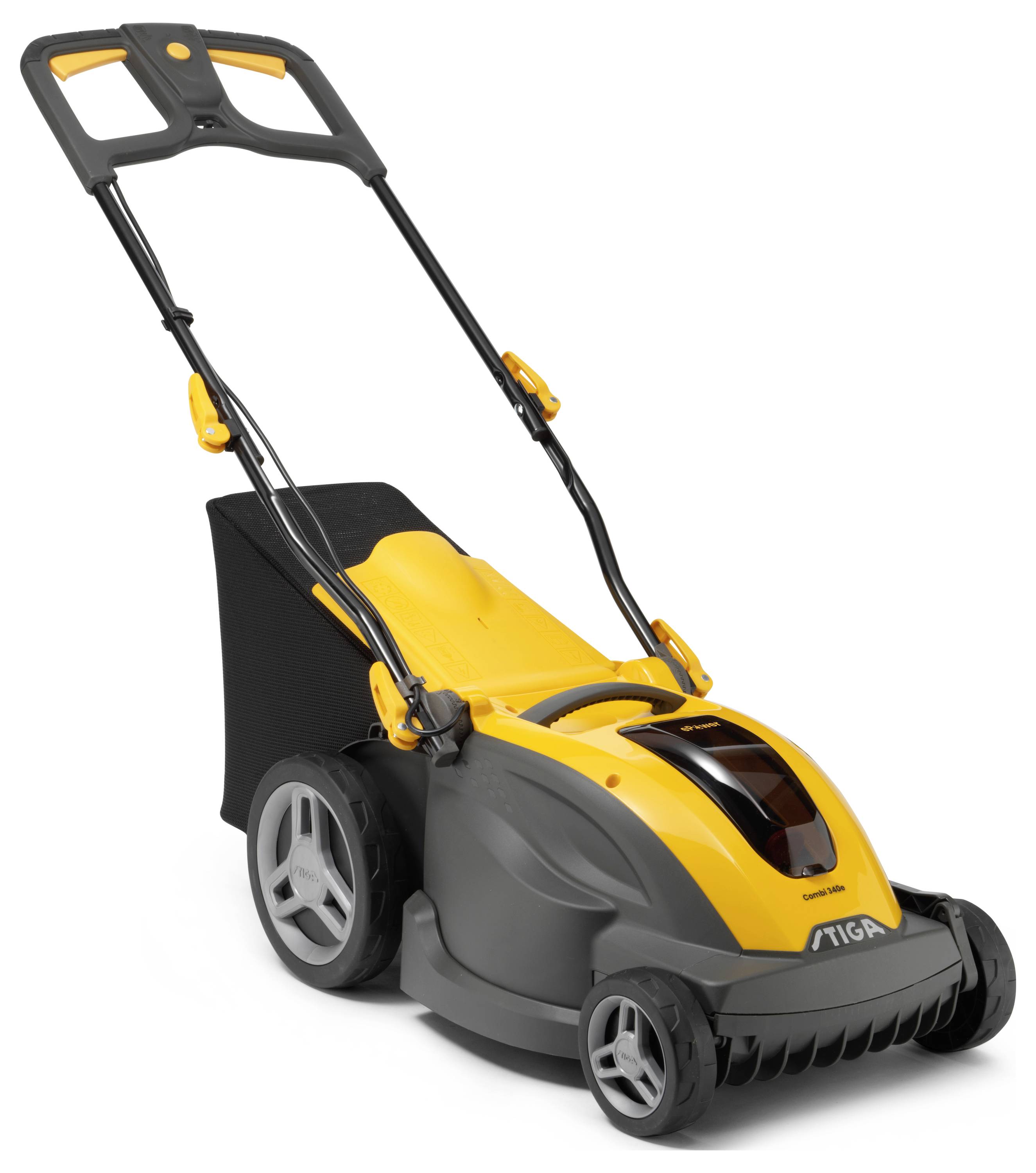 STIGA COMBI 340e Akku Akku-Rasenmäher inkl. Akku, inkl. Ladegerät, Einstellbarer Holm, Softgriff, mit Schnitthöhenverstellung