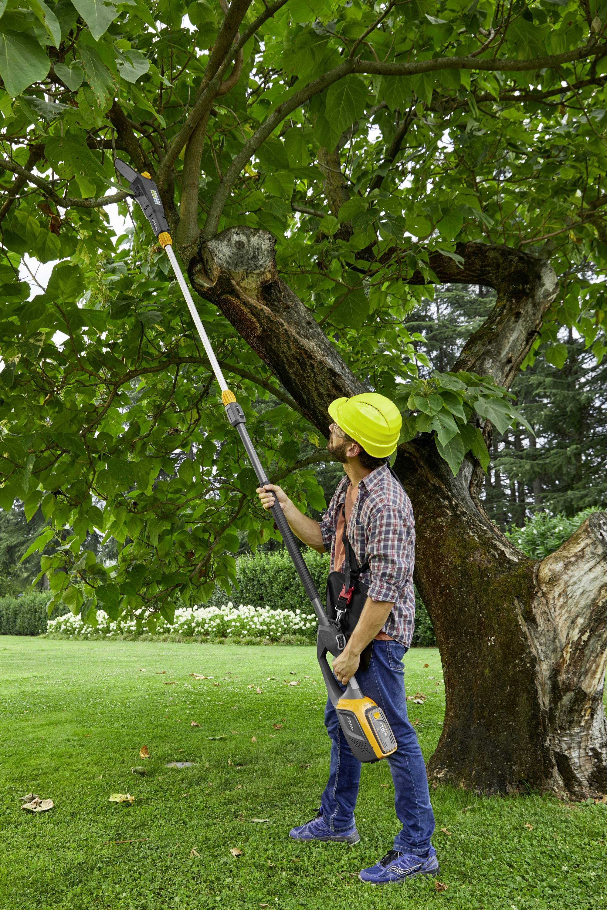 STIGA 278720008/ST3 MT 500e Akku Heckenschere, Hochentaster, Teleskopstiel ohne Akku, ohne Ladegerät 350 W 48 V Li-Ion