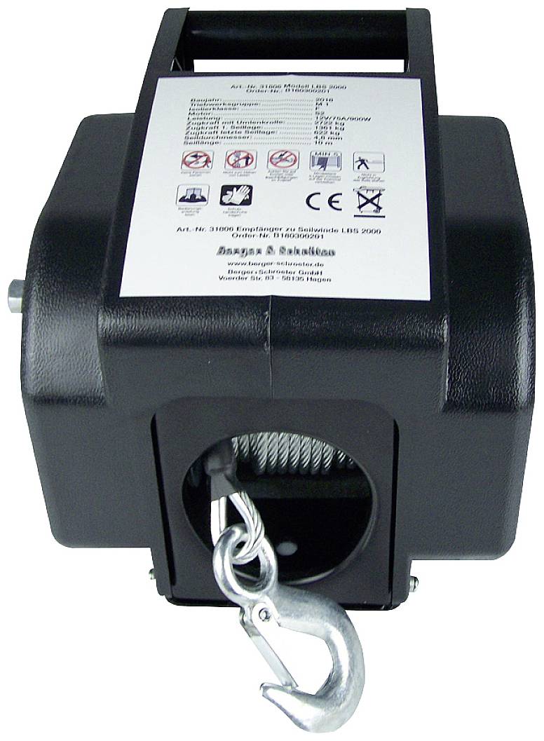 Berger & Schröter Seilwinde lb2000 boat Zugkraft (stehend)=622 kg Zugkraft (rollend)=1361 kg Funk-F