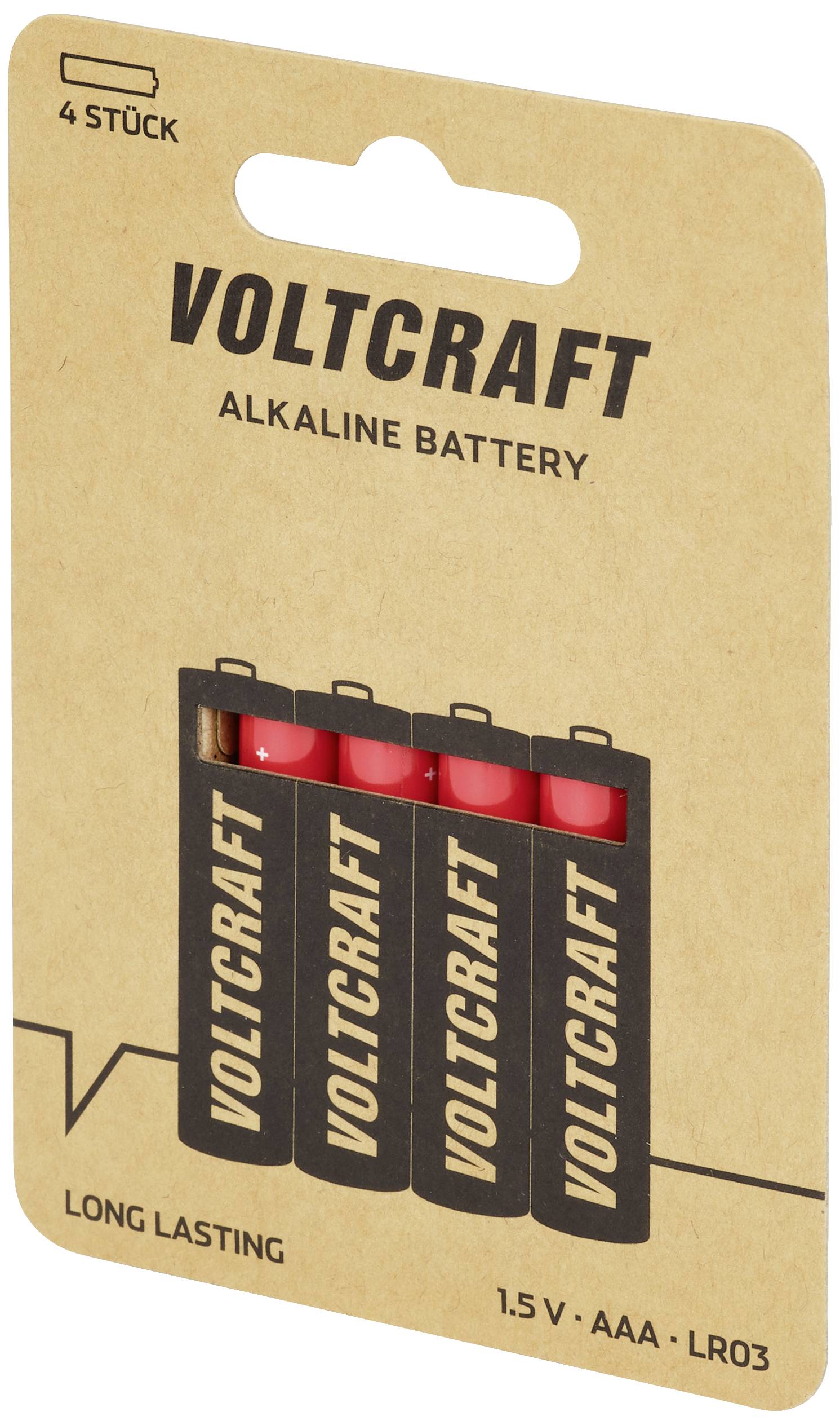 VOLTCRAFT Industrial LR03 Micro (AAA)-Batterie Alkali-Mangan 1350 mAh 1.5V 4St.