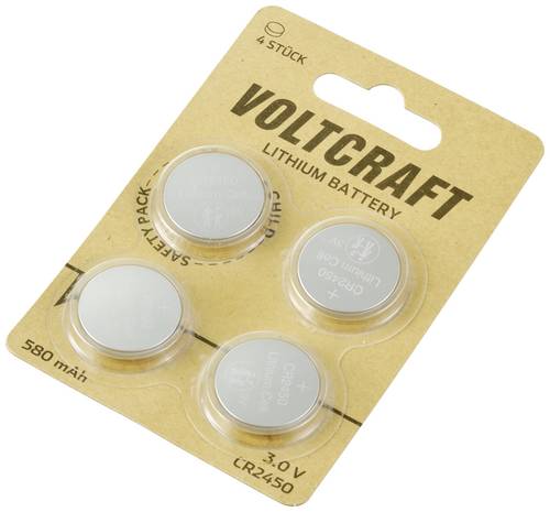 VOLTCRAFT Knopfzelle CR2450 3 V 4 St. 580 mAh Lithium CR2450