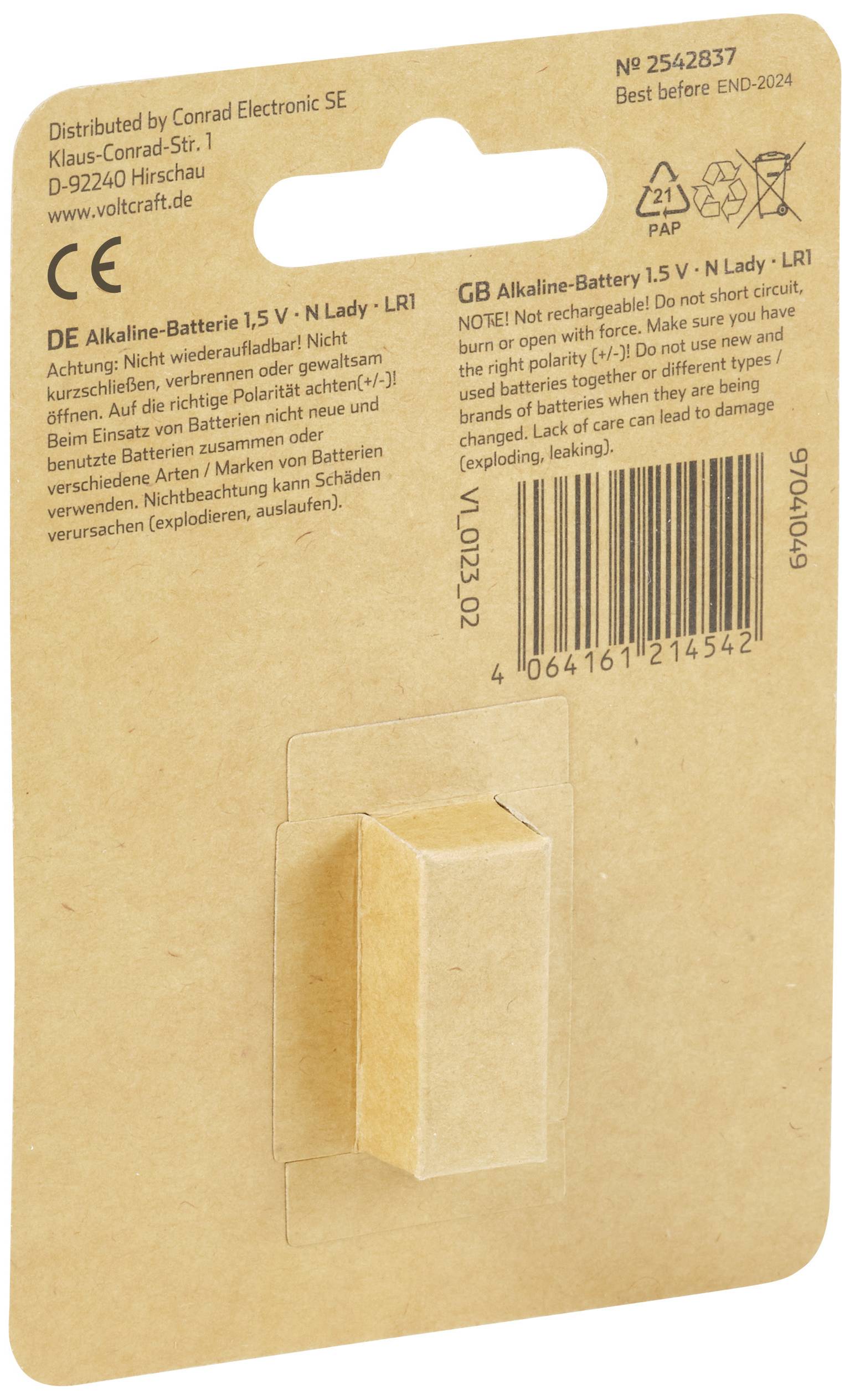 VOLTCRAFT LR1 Lady (N)-Batterie Alkali-Mangan 880 mAh 1.5V